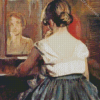 Lady In The Mirror Diamond Painting