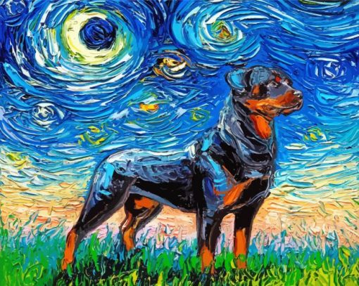 Aesthetic Rottweiler Diamond Painting