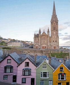 Cobh Ireland Deck Of Card Houses And Cathedral Diamond Painting