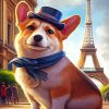 Dog In Paris Diamond Painting