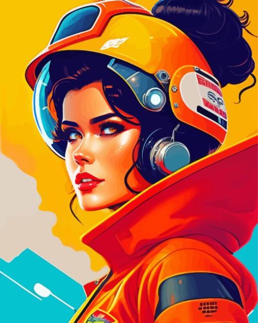 Firefighter Lady Diamond Painting