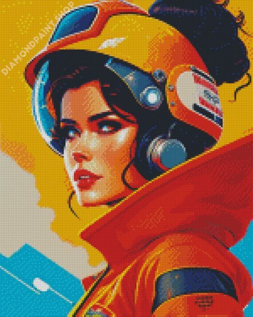 Firefighter Lady Diamond Painting