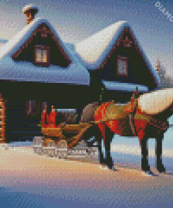 Horse And Wagon Diamond Painting