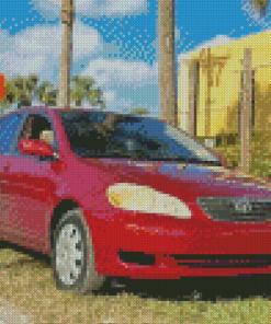 Red Corolla Diamond Painting