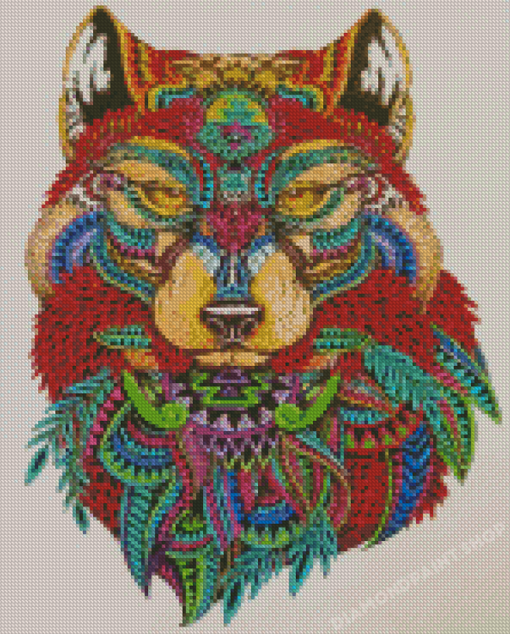 Mandala Wolf Diamond Painting