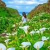 Woman In Calla Lily Valley Daimond Painting