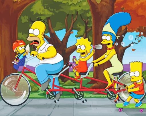 Tandem Bike Simpsons Diamond Painting