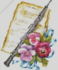 Bassoon And Flowers Diamond Painting