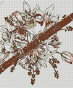 Floral Bassoon Diamond Painting