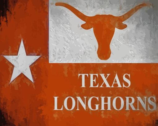 Texas Longhorn Flag Art Diamond Painting