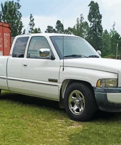 White Lowered Dodge Diamond Painting