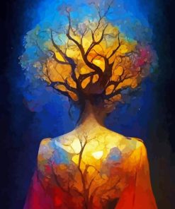 Fantasy Woman Of Tree Of Life Diamond Painting art