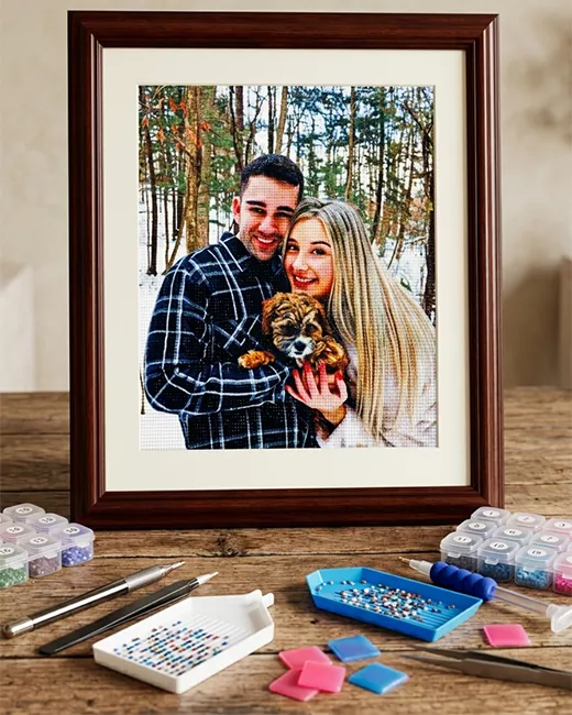 Finished custom diamond painting artwork