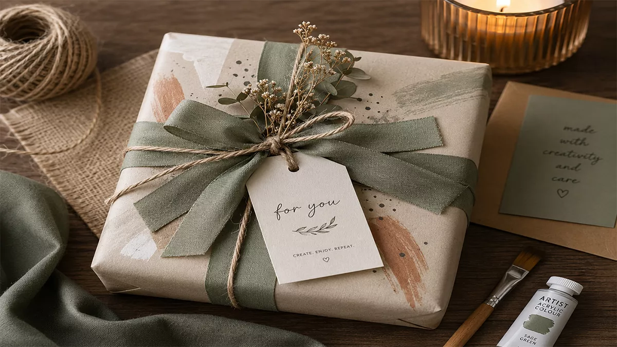 A thoughtfully wrapped creative gift